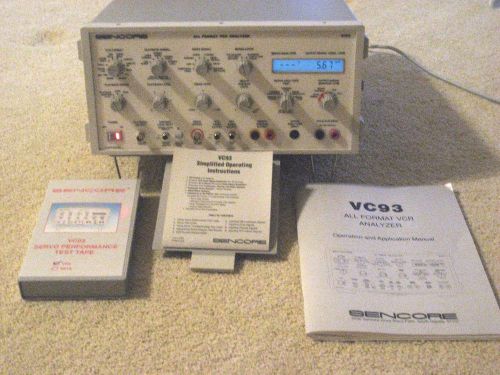 Sencore VC93 All Format VCR Analyzer Test Equipment w/ Manual and Test Tape