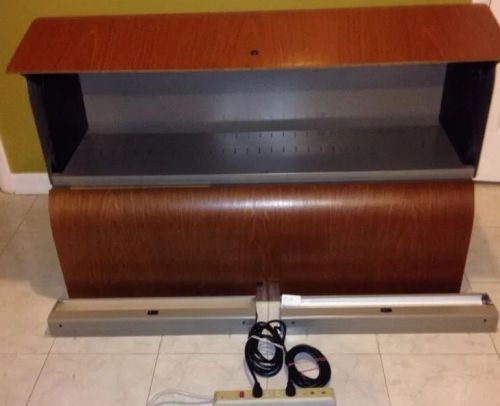 2  KNOLLCo.&#034;OVERHEAD CABINETS With  LIGHTING, METAL/CHERRY WOOD.$$$ STEAL!!