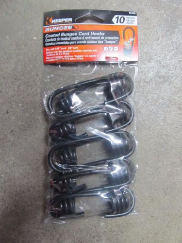 Keeper Corp. Coated  Bungee Cord Hooks Pack of 10  #06456 5/16&#034; &amp; 3/8&#034; cord  NEW