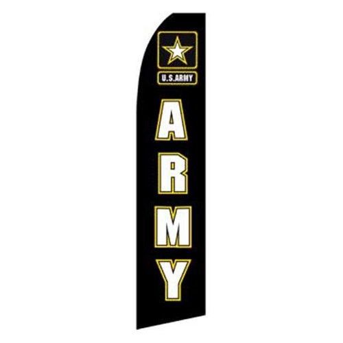 US ARMY BLACK YELLOW LONG FEATHER SWOOPER BUSINESS FLAG BANNER 11.5 FT MADE USA