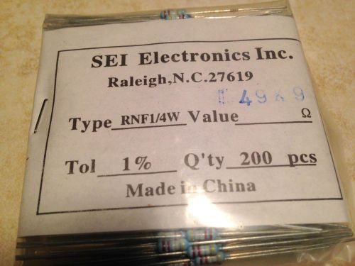 49.9 ohm 1/4 Watt 1% Carbon Film Resistors - Lot of 1000