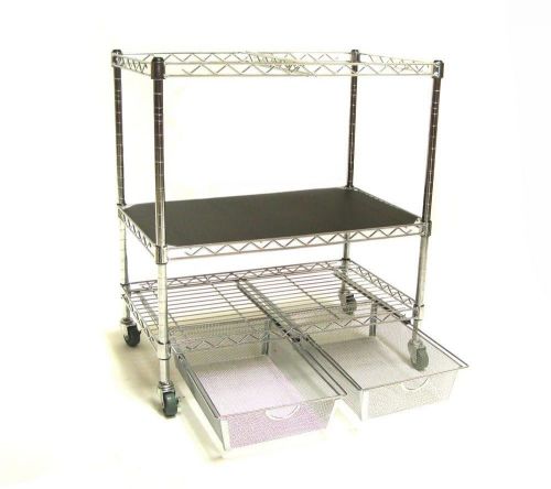 Heavy Duty File Cart W/ Storage Drawers Rolling Storage Mobile Office Portable