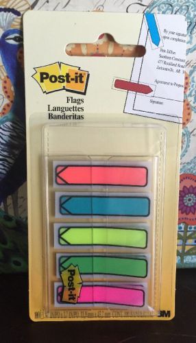 NEW Post-it Arrow Flags w/ On-the-Go Dispenser, Assorted Bright Colors, 1/2-Inch