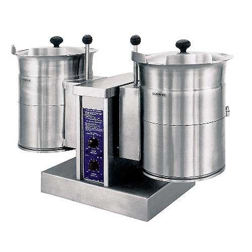 Cleveland range tilting twin steam kettles model tket-6t with stand for sale