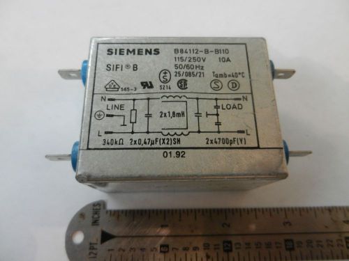 Siemens B84112-B-B110 SIFI B 10 Amp Line Filter