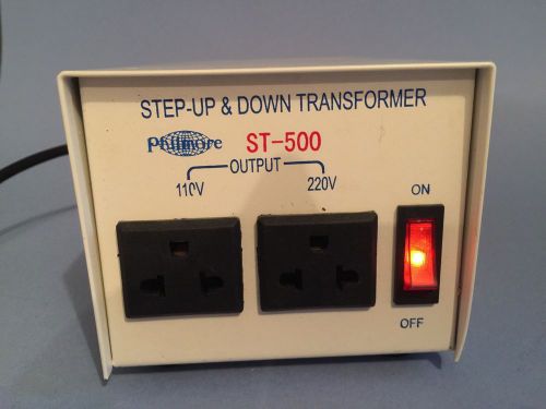 Philmore ST 500 Heavy Duty 500 W 110V/220V Step Up &amp; Down Transformer FREE SHIP!