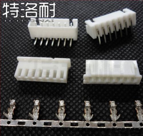 100pcs 2.54mm 7 pin 7p bent pin wire plug connector header + terminal + housing for sale