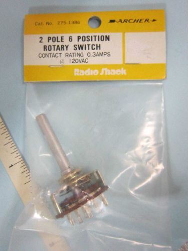 Radio Shack Archer 275-1386, 2P6T Rotary Switch, 6 position, solder terminals