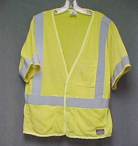 ML Kishigo Safety Short Sleeve Shirt Lime/Gray Men&#039;s Size XL High Visibility