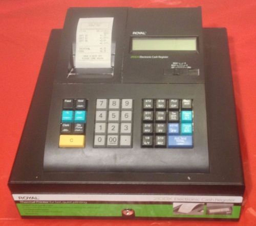 Royal 210dx electronic cash register thermal printer dual lcd 8 clerk id 1500plu for sale