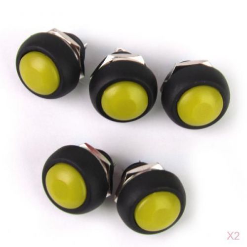 10x Momentary Push Button Horn Switch for Doorbell/Boat/Car Waterproof Yellow