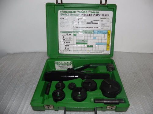 Greenlee 7806SB Quick Draw Hydraulic Punch Kit 1/2&#034; to 2&#034; conduit w. case,767