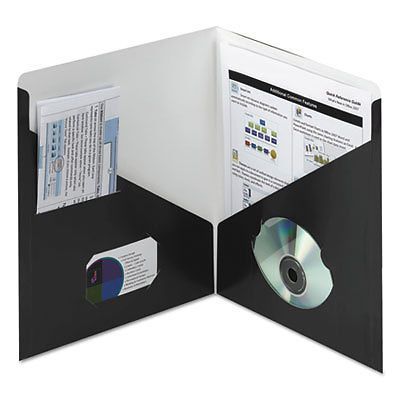 Contemporary Classics Two-Pocket Folder, 11 x 8 1/2, Black, 25/Box