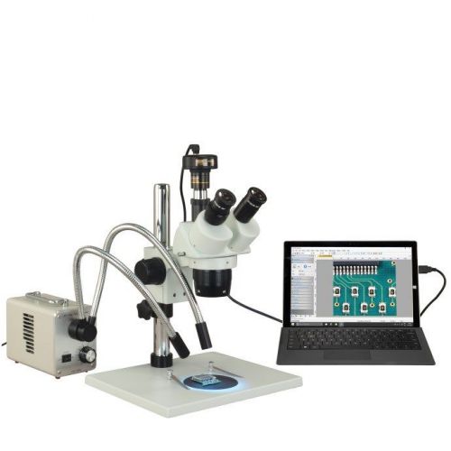 Trinocular 10x-20x-40x-80x 1.3mp usb stereo microscope+20w led gooseneck light for sale