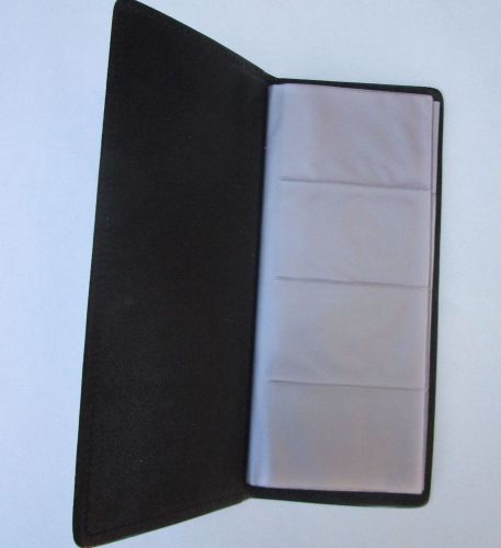 Black Faux Leather Business Card Portfolio Holder 4.5x10.25x0.5&#034;