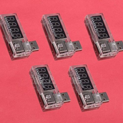 5pcs usb charger doctor capacity current voltage detector meter battery tester for sale