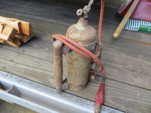 Vintage prest-o-lite gas welding torch &amp; tank for sale