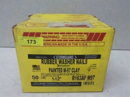 Stormguard rubber washer 50# box 1.5&#034; metal nails double dipped in zinc clay for sale