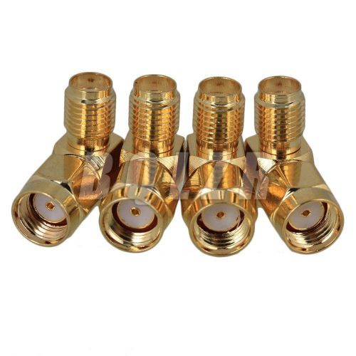 Bqlzr rpsmajw-smak male to female plug rf connector adapter set of 4 gold for sale