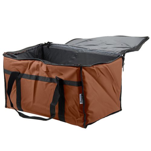 23&#034; x 13&#034; x 15&#034; brown insulated nylon food delivery bag / pan carrier for sale