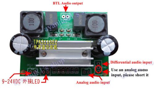 Dc 12v-24v tpa3116 digital power amplifier board mono 100w for car motorcycle m for sale
