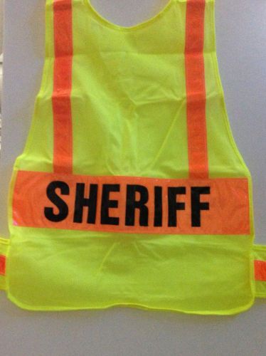 Safety Flag Co. &#034;SHERIFF&#034; Yellow Reflective Safety Vest - NEW ANSI/ISEA 107-2004