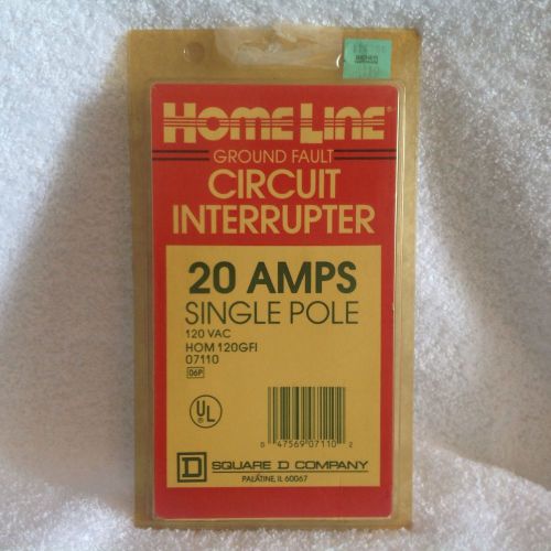 HOMELINE 20AMPS Single Pole Circuit Interrupter W/ Ground Fault 120VAC New 07110