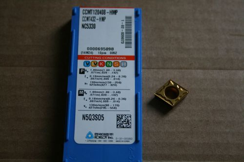 Korloy ccmt120408-hmp nc5330 (ccmt-432) steel/ss cutting inserts .031&#034;rad  new!! for sale