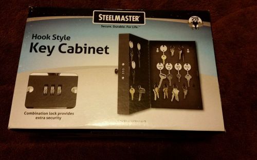 New Steelmaster Hook-Style Key Cabinet, 28-Key, Steel, Black (MMF201202804)