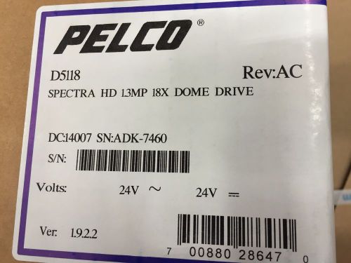 (1) PELCO D5118 SPECTRA HD PTZ Dome Drive