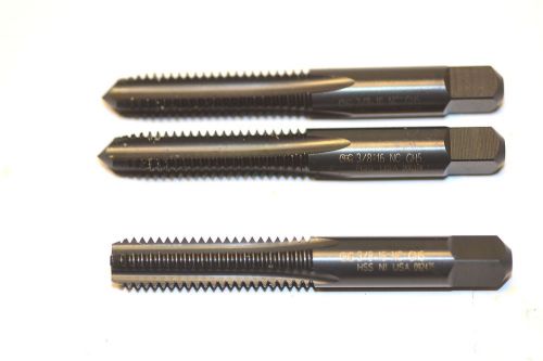 3 NOS OSG USA 3/8&#034; -16 NC GH5 HSS NI Straight 4 Flt 2 Pointed 1 bottoming TAPS