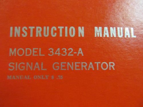 Triplett 3432-A Signal Generator Instruction Manual  (minibook) 45885