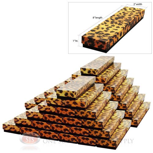 50 leopard print cotton filled gift boxes  8&#034; x 2&#034; for sale