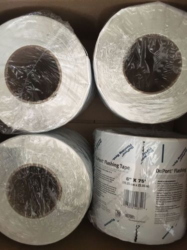 4 rolls (one case) dupont 6&#034; x 75&#039; dupont flashing tape free shipping! for sale