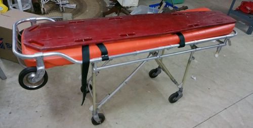 Ferno ambulance gurney-stretcher,rolling-folding emt bed,w/rescue wood backboard for sale