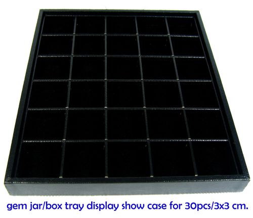 Travel tray holder organizer display show gem 18x21cm (30 cavity) jar box 3x3cm for sale