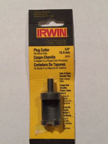 Irwin Tools 43910 5/8&#034; Plug Cutter- New- Free Shipping