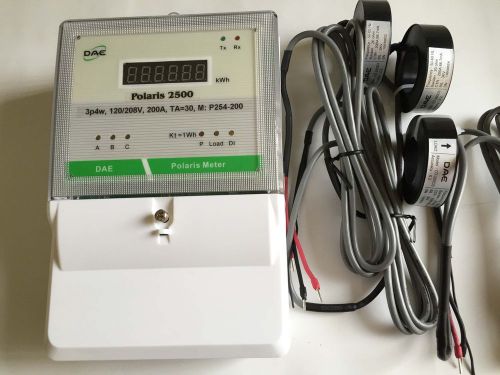 Dae p254-200-s kit,kwh submeter,modbus/rs485,3p4w,200a,120/208v,3 solid core cts for sale