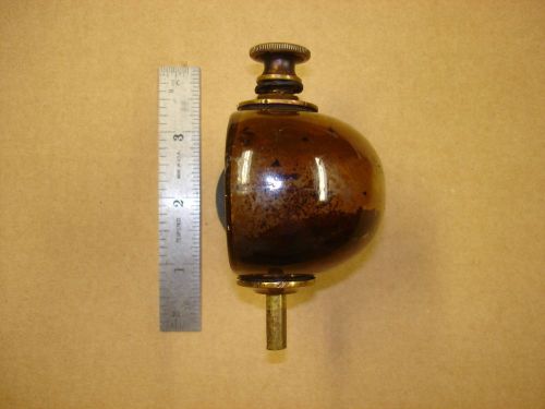 Antique Brass &amp; Glass Bulb Drip Oiler For Steam Stationary Engine