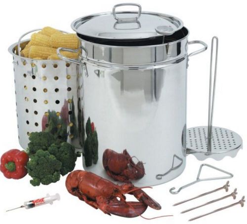 32-qt stainless steel turkey poultry vegetables corn propane fryer cookware pot for sale