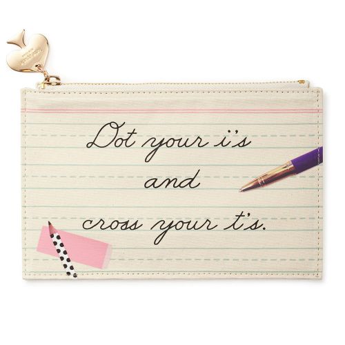 KATE SPADE - Pencil Pouch -  Set - &#034;Dot Your I&#039;s&#034; - Six Pieces Included!