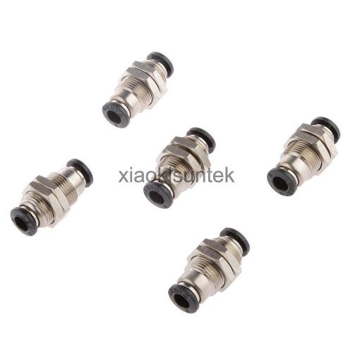 5pcs od 6mm bulkhead union connector pneumatic push to connect for sale