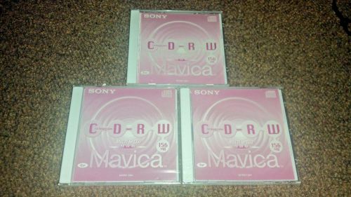 Lot of 3 SONY MCRW-156A MAVICA UNFORMATTED  REWRITABLE CD-RW BRAND NEW SEALED