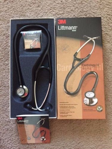 New! 3m littmann cardiology iii stethoscope - black / 27 inch for sale