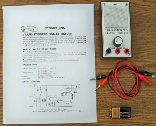 ASI Signal Tracer w/Instructions Test Leads Battery Same As Micronta Radio Shack