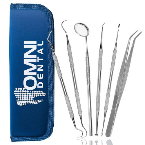Omni dental 6 piece dentist tool kit finest stainless steel tarter remover an... for sale