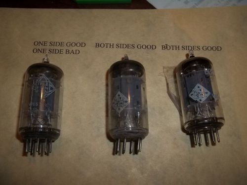 3 Telefunken 12AX7 ECC83 Smooth Plate Tubes 2 Tested Good 1 with 1/2 Good