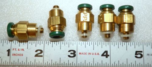 1/4&#034; tube x 10-32  brass fittings qty: 5 pcs parker 68pl-4-10 x 32 for sale