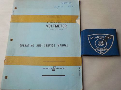 HEWLETT PACKARD 400D/H/L VACUUM TUBE VOLTMETER OPERATING AND SERVICE MANUAL