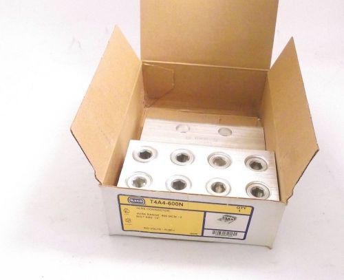 New ilsco t4a4-600n wire connector (wire range 600 mcm - 2) bolt size 1/2&#034; for sale